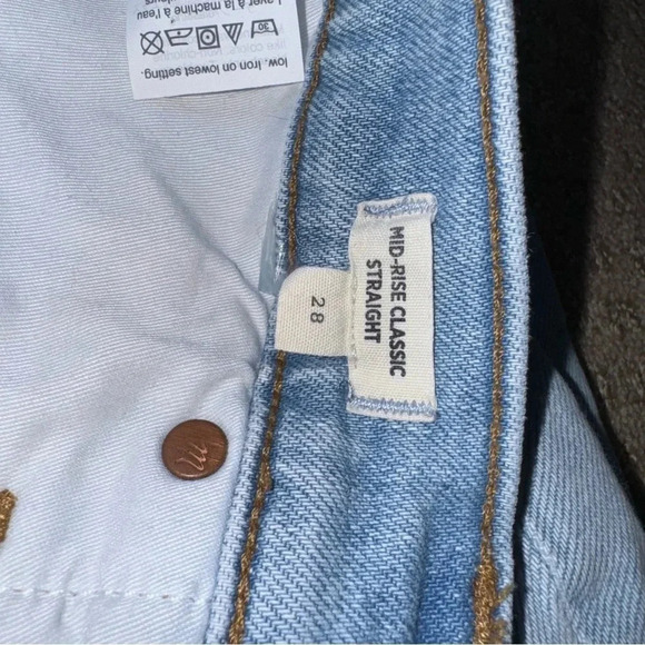 Madewell Mid-Rise Classic Straight Jeans in Wellingford Wash women’s size 28 - Picture 6 of 9